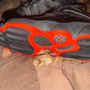 Nike Men's Black and Orange Sneakers